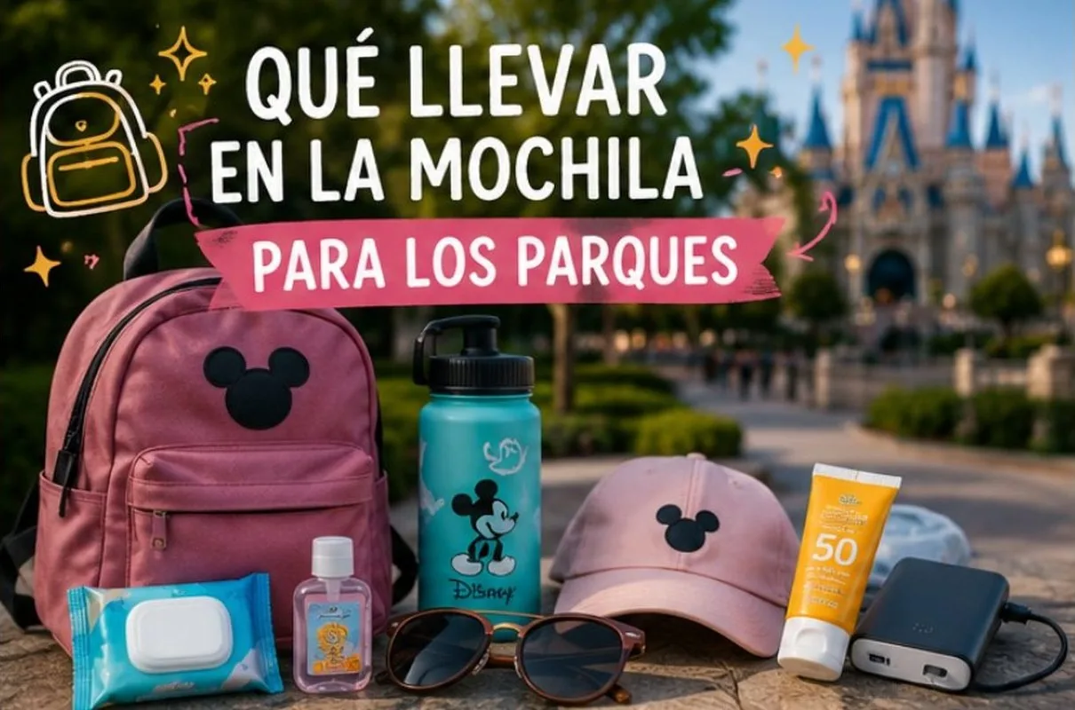 Qué llevar en la mochila para los parques 🎒☀️