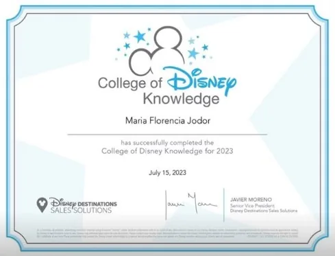 Certificado: College of Disney Knowledge