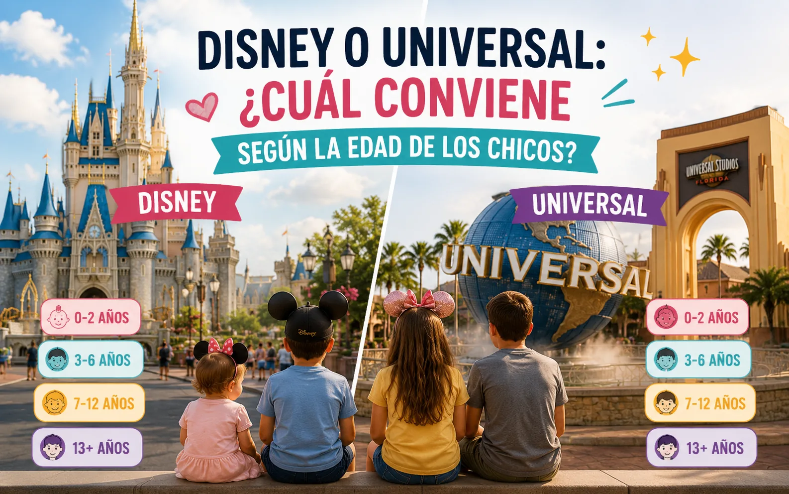Disney o Universal: ¿cuál conviene según la edad de los chicos? 🏰🎢